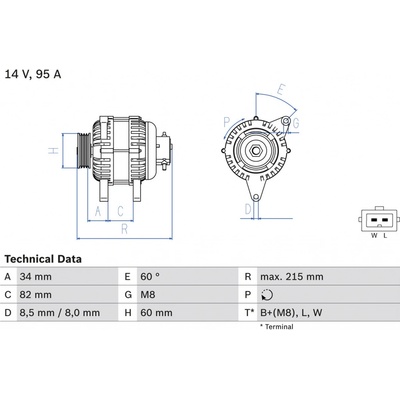 Alternátor BOSCH 0 986 043 141