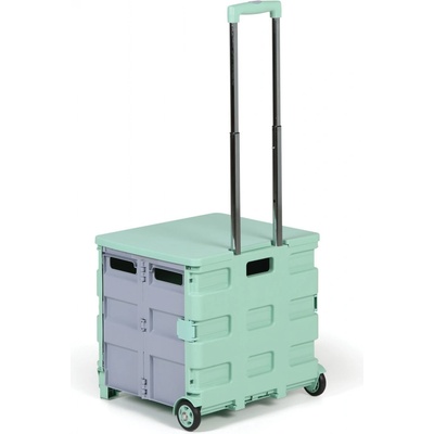 Skladací nákupný vozík 50L, nosnosť 35 kg, 2 pevné kolieska