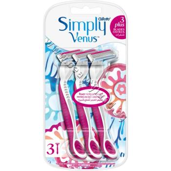 Gillette Дамска самобръсначка Gillette Simply Venus 3 Plus, p/n GI-1301024 - Дамска самобръсначка за еднократна употреба (GI-1301024)
