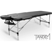 Tandem Skladací masážny stôl Basic ALU-2 čierna 195 x 70 cm