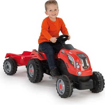 SMOBY Šliapací traktor Farmer XXL červený s vozíkom