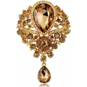 Amparo Miranda Miranda Brošňa Crystal Water Drop 4B9225 Gold