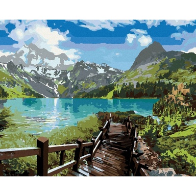 Zuty Malování Podle Čísel Schody K Jezeru 80 x 100 cm Plátno Rám