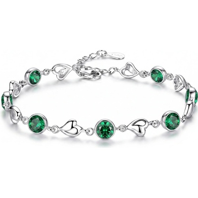 Mabell Dámský stříbrný náramek LUNIS Ag 925 CZ221XYSL0867-EMERALDC45