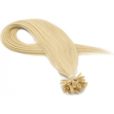 50cm 100% lidské vlasy pro metodu keratin 0,7g/pramen nejsvětlejší blond