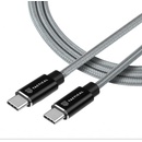 Tactical KP31192 Aramid extra pevný USB-C/USB-C, 100W, 20V/5A, 0,3m, sivý