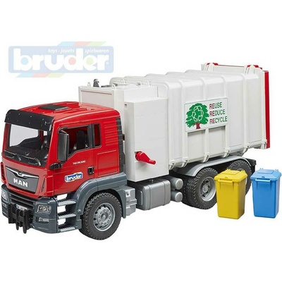 Bruder 2753 Nákladní auto MAN popeláři v zelené barvě
