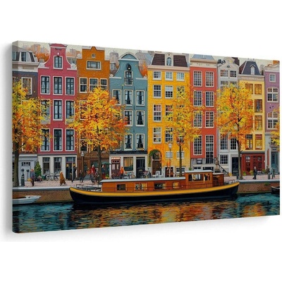 Obraz podzimní kanály Amsterdamu - 30x20