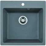 Inter Ceramic Гранитна мивка 5050 - сива, с централен отвор за смесител (5050 gray) Мивка за вграждане
