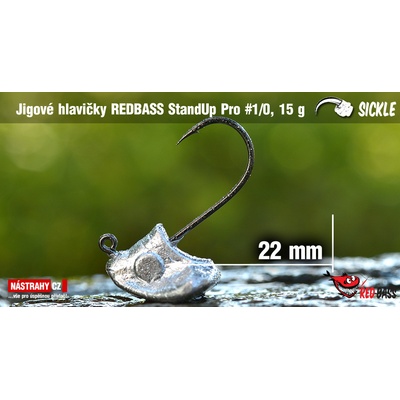 REDBASS Neváznoucí jigová hlava StandUp Pro Sickle vel.1 21 - 27mm 15g 5 ks