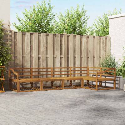 vidaXL Комплект дивани за открито 5 pcs Естествен (3367592)