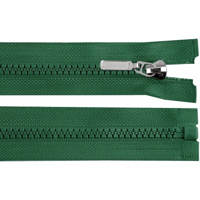 Kostěný zip No 5 délka 60 cm s ozdobným jezdcem, malé, 273 zelená smrková