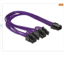 Delock napájecí kabel PCI Express 6 pin samice > 2 x 8 pin samec textilní stínění fialové