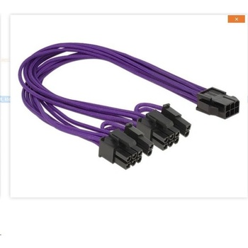 Delock napájecí kabel PCI Express 6 pin samice > 2 x 8 pin samec textilní stínění fialové