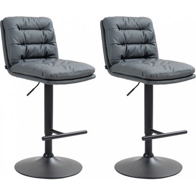 Design-Shop Damar koženka Šedá / černá 2 ks