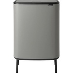 Brabantia Кош за боклук Brabantia Bo Touch Hi 1001266, 2x30 л, Плътно прилепване към стена, Реглаж на краката, Минерално покритие, Сив (1001266)