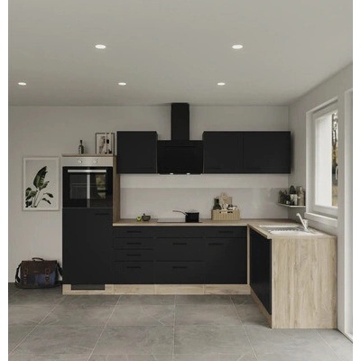 Flex Well Capri 280 cm farba čela matne čierna farba korpusu divoký dub