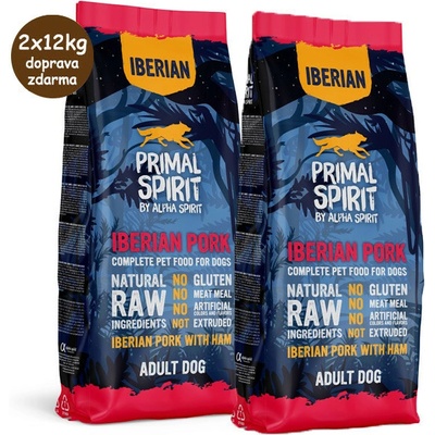 Primal Spirit Dog 70% Iberian Pork with Ham 2 x 12 kg