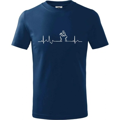 EKG zamilovaný pár tričko dětské bavlněné Půlnoční modrá