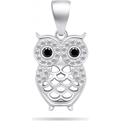 Brilio Silver Stříbrný přívěsek se zirkony Sova PT71W