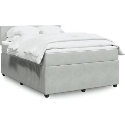 vidaXL 11461.3287758 Boxspring postel s matrací světle šedá samet