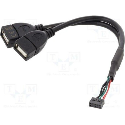 Delock 84933 USB 2.0 USB A zásuvka x2,kolíkový konektor 10pin 0,15m