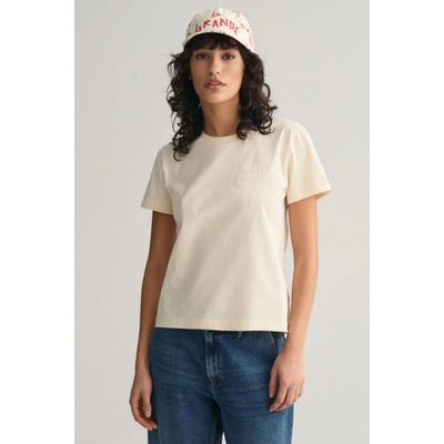 Gant REG TONAL SHIELD SS T SHIRT hnedá