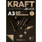 Clairefontaine Brown & Black Laid Kraft Pad Скицник 60 A3 90 g (975819C)