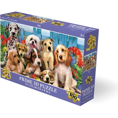 Prime 3D puzzle Domácí zvířátka 31x23cm 100 ks holografické