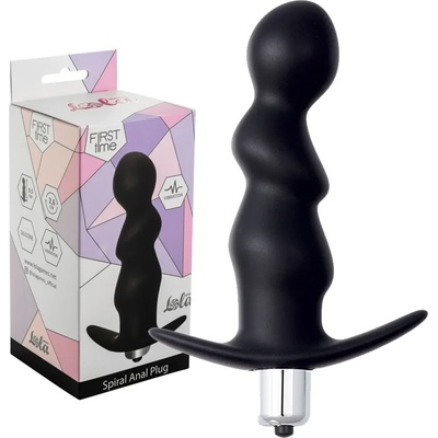 Анален плъг с вибрации, спираловиден, 10, 5см. - Anal Plug Spiral Black (5008-03LOLA)
