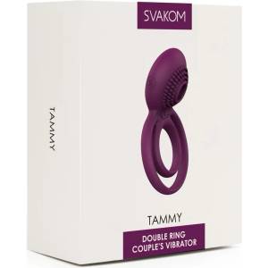 SVAKOM Tammy - вибриращ пръстен за пенис и тестиси - акумулаторен, лилав