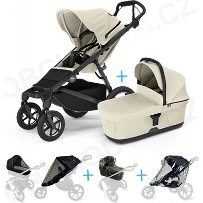 Thule Set 5v1 Urban Glide 4-wheel Soft beige 2024 + korbička Soft beige + pláštěnky + ochranná síť