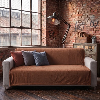 MyBestHome GOLD Přehoz na sedačku a pohovku BERTA cihlový 170x210 cm