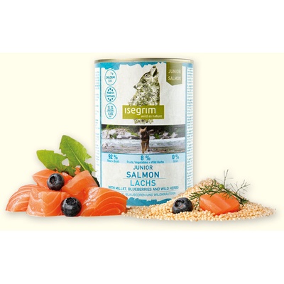 Isegrim Dog Junior Salmon with Millet, Blueberries & Wild Herbs 6 x 800 g