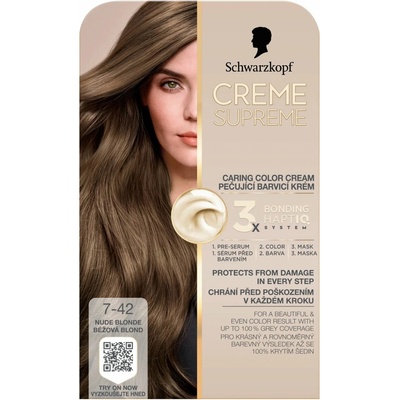 Schwarzkopf Creme Supreme 7-42 Béžová blond 60 ml