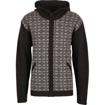 Albmerino Мъжко вълнено яке Albmerino Kapuzen Jacke Norweger Zip-up hoodie - Mokka / Beige Melange - размер S (005-6429-0211)