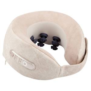 Medivon Масажор за врат Medivon Calm, 3D масаж, 38-42°C, 2 режима, Мемори пяна, Перяща калъфка, Гласови напомняния, Бежов (Calm)