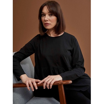 Moodo Черна дамска блуза с къдрици Moodo Moodo | Cheren | ЖЕНИ | XS