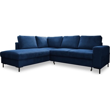 Miuform Тъмносин разтегателен ъглов диван от рипсено кадифе (ляв ъгъл) Lofty Lilly - Miuform (1073ON26)