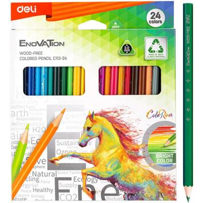Deli Group Co Ltd bezdřevé trojhranné pastelky 24 barev Enovation EC113 24 661542