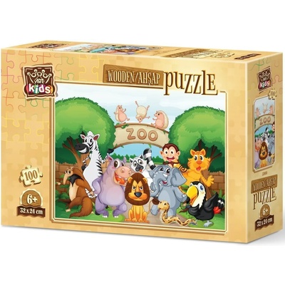 Art Puzzle Дървен пъзел Art Puzzle от 100 части - В зоопарка (5900)