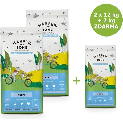 Harper and Bone Puppy příchutě farmy 2 x 14 kg