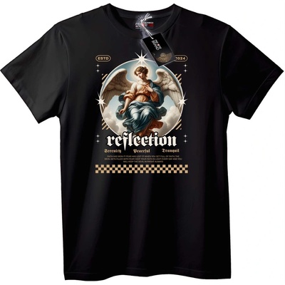 NOONEBRAND Тениска Ангелско Отражение - 6XL, Black