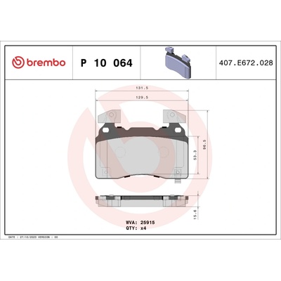 BREMBO Súprava brzdových doštičiek P 10 064
