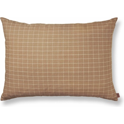 ferm LIVING vankúš kocky hnedá hnedá bavlna 80x60