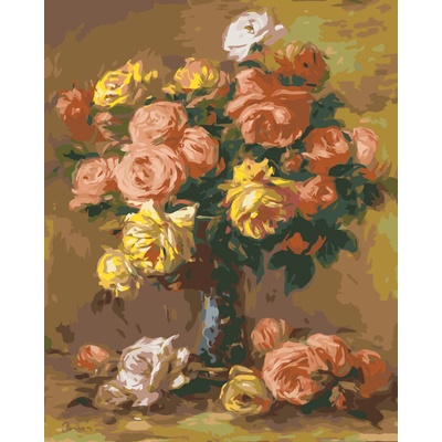 ZUTY Malování podle čísel RŮŽE VE VÁZE PIERRE AUGUSTE RENOIR 40 x 50 cm