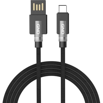 GND USBAC100MM19 USB / USB-C, opletený, 1m, čierny