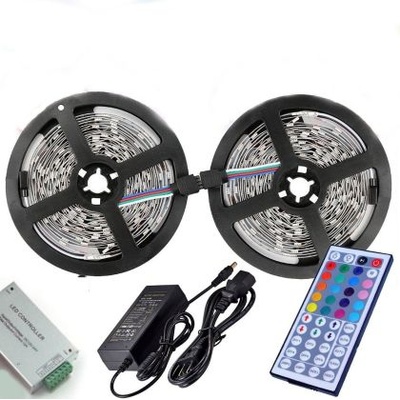 Комплект 10 м RGB LED лента SMD5050 30 LED/m IP20+IR контролер 44 key+адаптер 5A (01139)