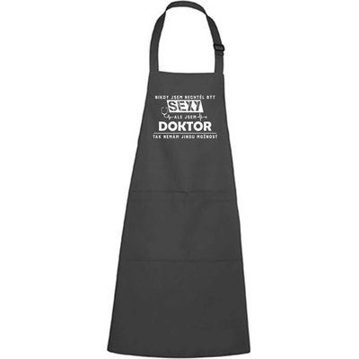 Dobrý Triko Zástěra s potiskem Sexy doktor Antracitová