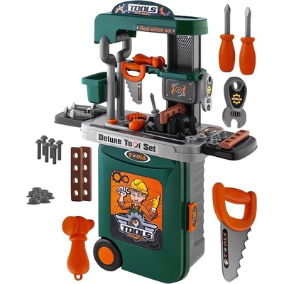 Lean Toys sada nářadí v kufru zelená
